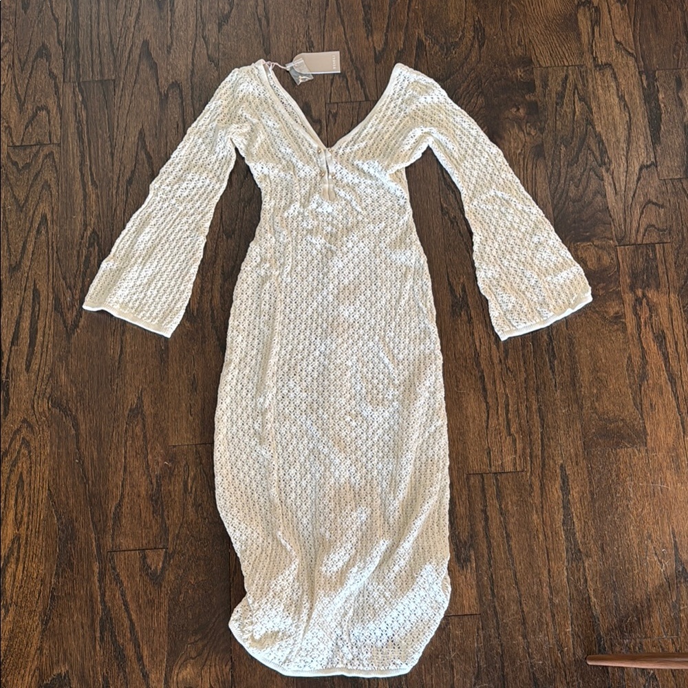 Meshki White Crochet Maxi Dress - Picture 3 of 4